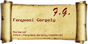 Fenyvesi Gergely névjegykártya